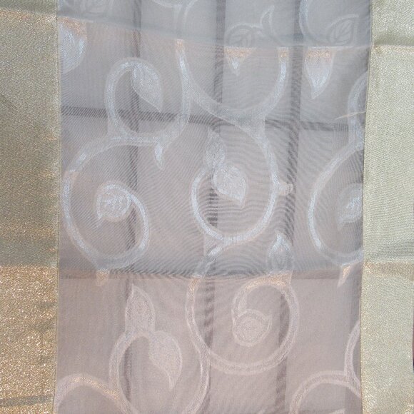 Gold Sheer Table Runner & Table Cloth, Organza, New/Vintage, Lamé, Rayon - Picture 7 of 11